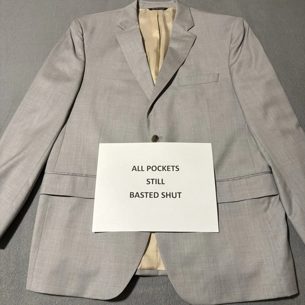 Loro Piana Blazer 44R Light Gray Super 120'S Wool Canada Saks Fith Ave Jacket